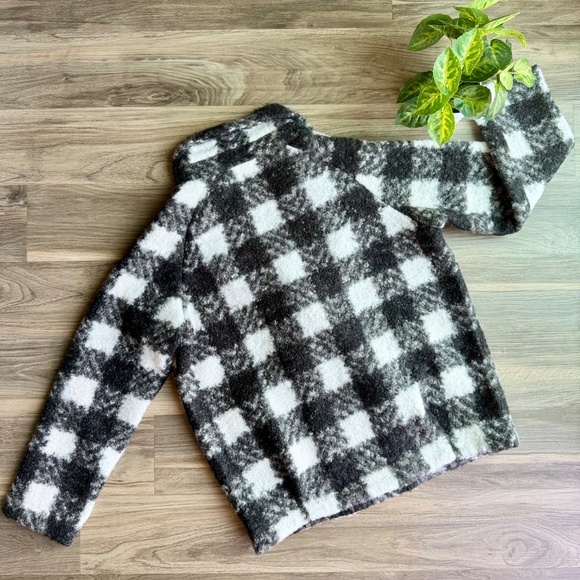 Davi & Dani Boucle Black White Plaid Coat Longline Chic Blazer Jacket Size M - Picture 13 of 15